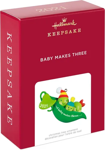Miniatura 3 de Hallmark Keepsake Adorno de Navidad, año 2021, bebé hace tres guisantes