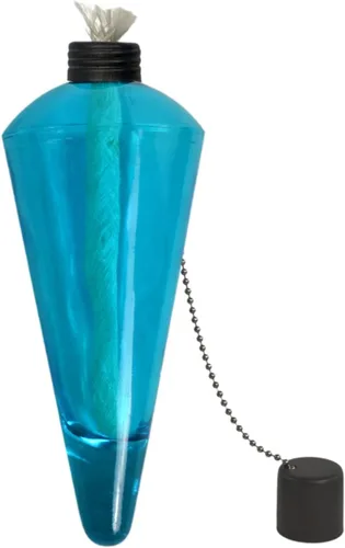 Westcharm Recipiente de vidrio de repuesto para antorcha de jardín de 8 pulgadas con mecha de fibra de vidrio y apagador de metal solamente, color