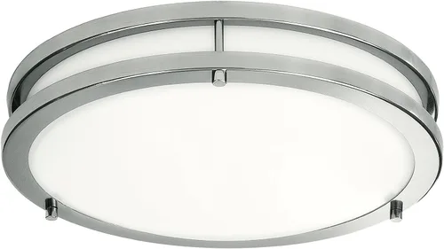 LB72170 - Lámpara LED de techo empotrada, 10 pulgadas, 17 W (equivalente a 120 W) regulable 1350 lm, 4000 K blanco frío, lámpara redonda de níquel