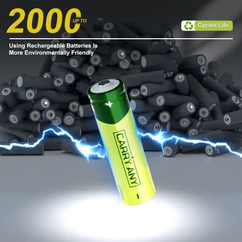 Miniatura 3 de Paquete de 4 baterías recargables AA de litio, baterías AA recargables de alta capacidad de 1.5 V, 3600 mWh, baterías de iones de litio Doubel A