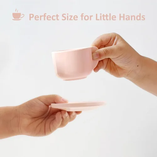 Miniatura 5 de PairPear Juego de Fiesta de Té con Soporte para Postres - Juguetes de Madera de Comida de Juego de Simulación y Accesorios de Cocina para Juego