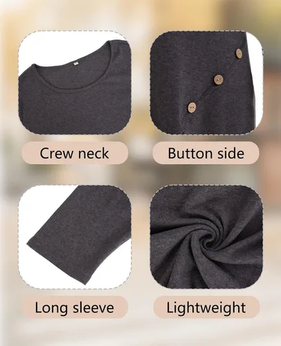 Miniatura 4 de AGSEEM Camisas para mujer, camisas de entrenamiento de manga larga para mujer, dobladillo irregular