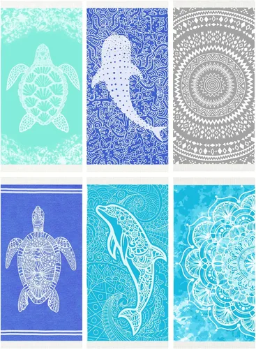 Miniatura 35 de Widdonen Toalla de playa turca fina, ligera, de secado rápido, absorbente, de algodón, para baño, piscina, toallas de natación, extra grandes, sin