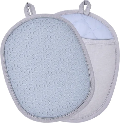 Miniatura 8 de Juego de 4 soportes de silicona para ollas y guantes de horno, almohadillas calientes antideslizantes para un manejo seguro de ollas, sartenes
