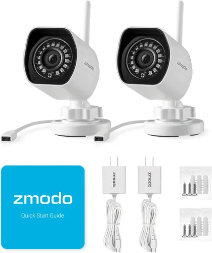 Miniatura 7 de Zmodo Cámara de seguridad inalámbrica para exteriores (paquete de 2), sistema de cámara de seguridad para el hogar Full HD de 1080p, funciona