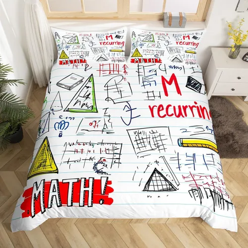 Miniatura 18 de Erosebridal Juego de ropa de cama con temática científica tamaño individual para niños y niñas, adolescentes, regalos de regreso a clases, funda