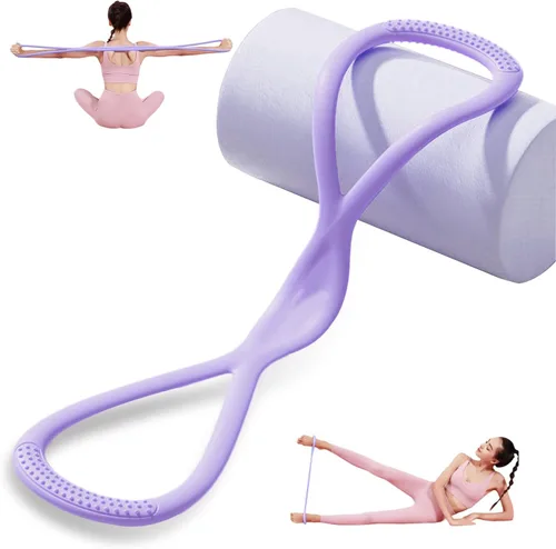 Miniatura 8 de Figura 8 bandas de resistencia para mujeres y hombres, cuerdas elásticas de entrenamiento de espalda, bandas de resistencia de ejercicio con asas