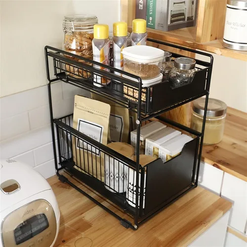 Miniatura 5 de Carrito de almacenamiento de frutas y verduras, estantes de organización y almacenamiento para el hogar, estantes de cubiertos de cocina, estantes