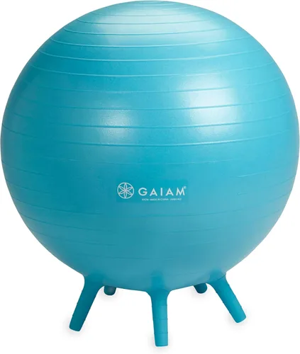 Miniatura 6 de Gaiam - Silla de bola de equilibrio, silla de oficina ergonómica sin rollo y silla de bola de yoga para escritorio de oficina en casa con guía
