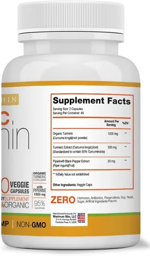 Miniatura 3 de Curcumina de cúrcuma con piperina 1500 mg, 90
