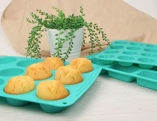Miniatura 5 de Webake Juego de 4 moldes de silicona para tartas para magdalenas, cupcakes, tarta brownie, diferentes moldes para hornear