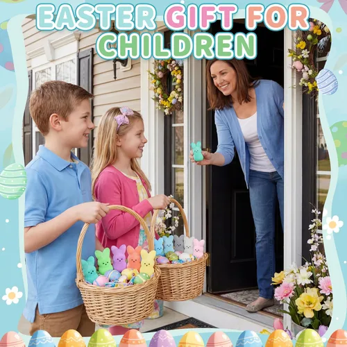 Miniatura 3 de Relleno de cesta de Pascua para niños, rellenos de huevos de Pascua, juguetes de conejo, regalos de Pascua para niños, recuerdos de fiesta para 12