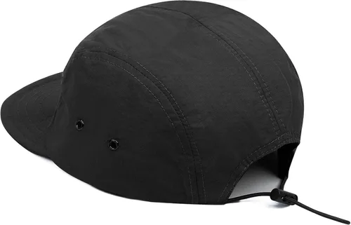 Miniatura 5 de Clakllie Sombrero de ala plana de 5 paneles sin estructura, gorra de ala corta de secado rápido, gorra de béisbol de nailon transpirable