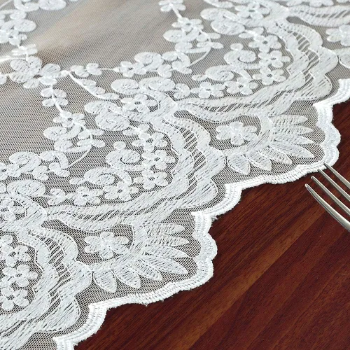 Miniatura 4 de ARTABLE Camino de mesa rectangular bordado de macramé de encaje con exquisito estilo vintage desgastado chic para mesas largas de cena de boda