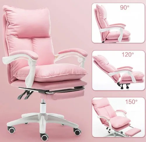 Miniatura 5 de Silla ejecutiva grande y alta, silla de escritorio con respaldo alto de 400 libras, silla ejecutiva de piel sintética, altura ajustable, silla Blanco