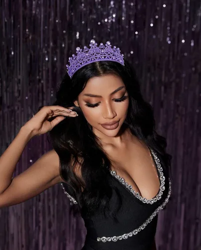 Miniatura 4 de TOBATOBA - Tiaras y coronas para mujer; tiara nupcial de cristal para novia; corona de reina princesa real; tocados de quinceañera para 15 años
