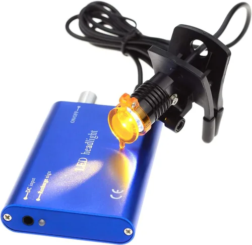 Miniatura 3 de Faro de 3W con filtro de clip de plástico, luz principal, faro para lupa binocular con bolsa (azul)