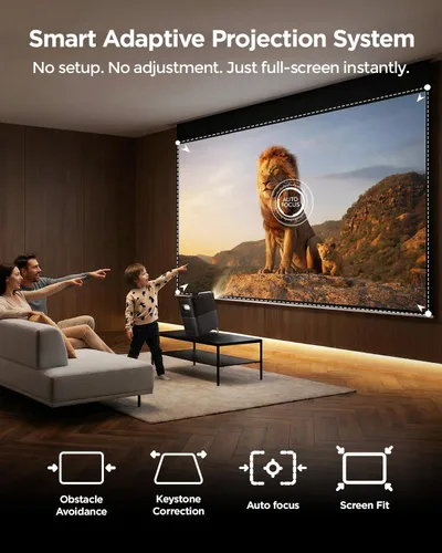 Miniatura 7 de TCL Proyector inteligente A1s compatible con 4K, compatible con Google TV y Netflix, WIFI y Bluetooth, enfoque automático Keystone, Native 1080p