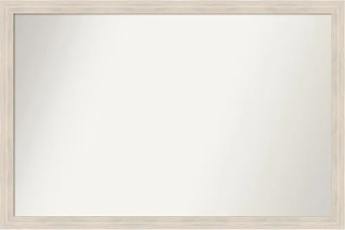 Miniatura 60 de Amanti Art Espejo de baño blanco para sobre el fregadero, 30 x 35 pulgadas, espejo de tocador rectangular estrecho de Eva de oro blanco, marco