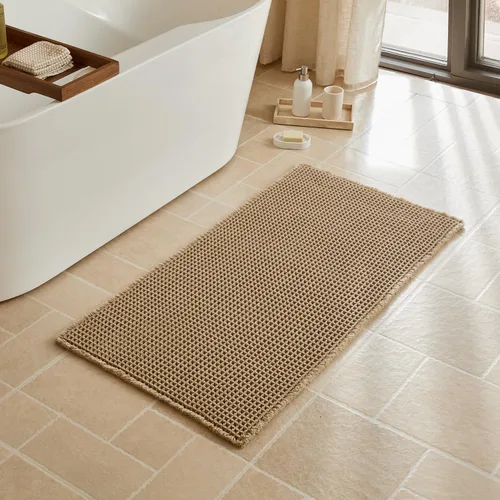 Miniatura 108 de Triohero Tapete de baño con diseño de gofre, tapete de baño pequeño y bohemio, antideslizante, lavable, ultra suave, súper absorbente, de secado