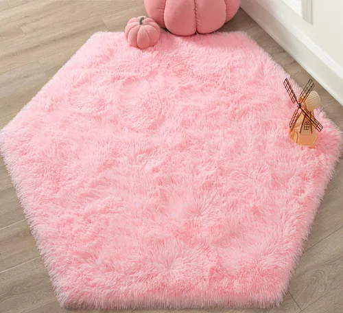 Miniatura 30 de Alfombra Redonda para Dormitorio, Alfombras de Área Circulares Suaves y Esponjosas de 4x4 pies para Cuarto de Niños y Niñas, Habitación Infantil