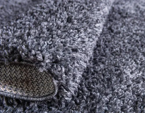 Miniatura 6 de Unique Loom Davos Shag Collection - Alfombra de área, color liso (4 pies 1 pulgada x 6 pies 1 pulgada, rectangular, color pimienta)