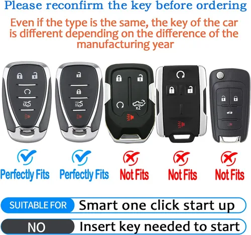Miniatura 2 de Tukellen Funda para llavero Chevrolet de TPU suave, protección completa, compatible con Chevy Equinox Traverse Malibu Camaro Cruze Blazer Spark Negro