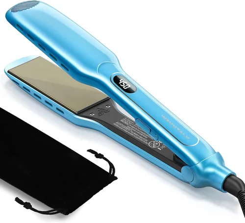 Miniatura 10 de Wavytalk Plancha plana de ventilación de 1.75 pulgadas de ancho para cabello húmedo o seco, alisador con doble voltaje que deja un aspecto suave