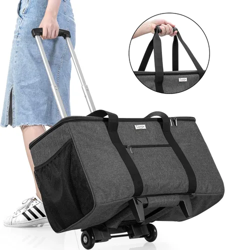 Miniatura 5 de LUXJA Bolsa con ruedas compatible con Cricut Maker (Explore Air) y fácil de presionar (9 x 9 pulgadas), funda de transporte para máquina troquelada
