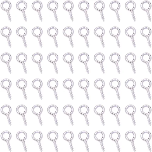 Miniatura 11 de Shapenty Mini gancho de metal con tornillo de ojo, clavija de aro pequeña para llavero de resina, manualidades, adornos de Navidad, aretes, collar