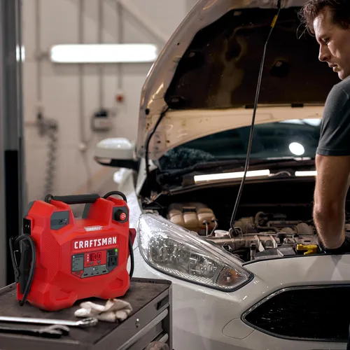Miniatura 5 de CRAFTSMAN Arrancador de batería de coche de 1200 A y estación de energía portátil, solución 5 en 1, compresor de aire de 100 PSI