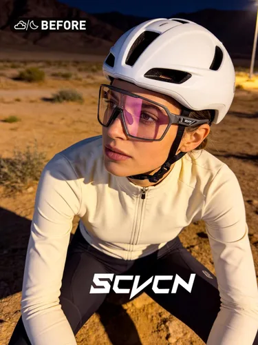 Miniatura 2 de SCVCN Photochromic Cycling Glasses Men Women Clear Mountain Bike Sunglasses Sports Baseball Riding MTB S327 Fotocrómico Púrpura-06