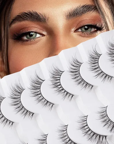 Miniatura 21 de Pestañas cortas de aspecto natural, pestañas postizas sutiles rizadas en C, pestañas postizas de volumen, pestañas de visón de 10mm, paquete