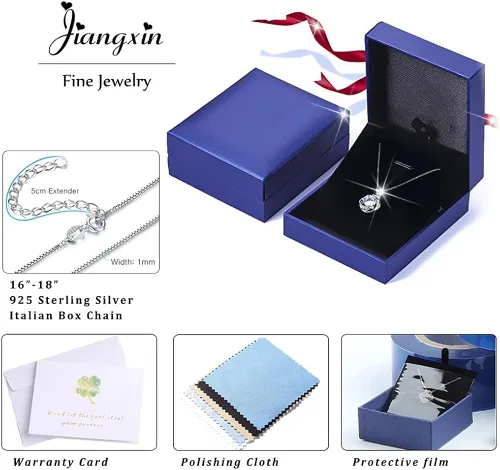 Miniatura 6 de JIANGXIN Irish Celtic Triquetra Knot Birthstone 925 Sterling Silver Pendant Necklace for Women Rhodium Plated Healthcare Fine Jewelry