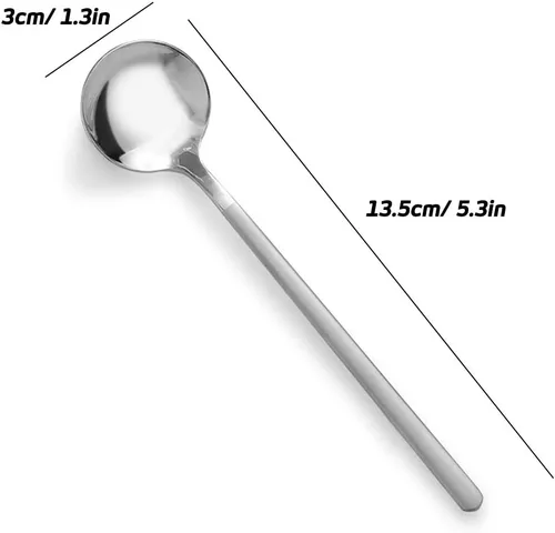 Miniatura 7 de findTop - Juego de 8 cucharas de café expreso de acero inoxidable, mini cucharaditas para café, té británico, postre, pastel, helado, capuchino, 5.3