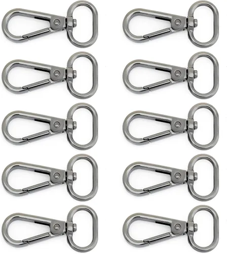 Miniatura 20 de CRAFTMEMORE Broches giratorios con cierre de langosta para puerta de presión, clips de moda, FS10, paquete de 10 unidades (metal, 1-1/2 pulgadas)