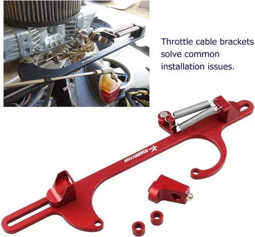 Miniatura 2 de RYANSTAR Soporte de cable del acelerador 4150 serie 4160 Soportes de acelerador Billet de aluminio ajustable rojo