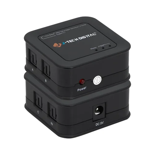 Miniatura 9 de J-Tech Digital Divisor de audio óptico 1x3, 1 en 3 salidas Toslink SPDIF Divisor de audio digital para TV, barra de sonido, cine en casa, audio