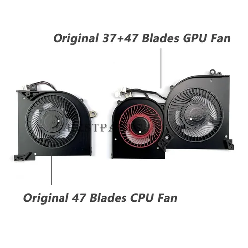 Miniatura 4 de BestParts Nuevo reemplazo original del ventilador de refrigeración de CPU+GPU para MSI GS65 Stealth Thin, P/N: MS-16Q2 MS-16Q3, 16Q2-CPU 16Q2-G-CCW