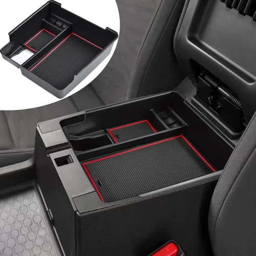 Miniatura 3 de TACORBO Organizador de consola central compatible con accesorios Nissan Frontier 2022-2023 2024 2025, caja de almacenamiento secundario para Rojo