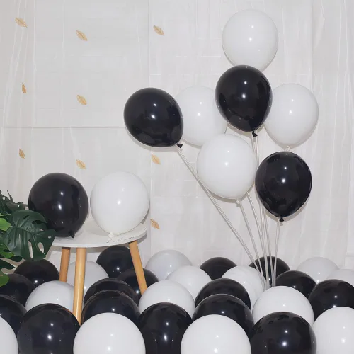 Miniatura 16 de 200 globos negros y dorados de 5 pulgadas, cromados, metálicos, dorados, negros, de látex, gruesos, pequeños para bodas, cumpleaños, graduaciones