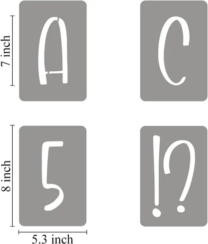 Miniatura 6 de Plantillas de letras del alfabeto de 7 pulgadas para pintar, paquete de 42 plantillas de letras y números con letreros para pintar sobre madera