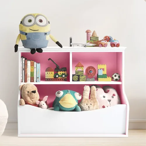 Miniatura 2 de Fencer Wire Estantería para niños, estribo para libros, cubo de almacenamiento de juguetes, estante de juguetes para niños, armario