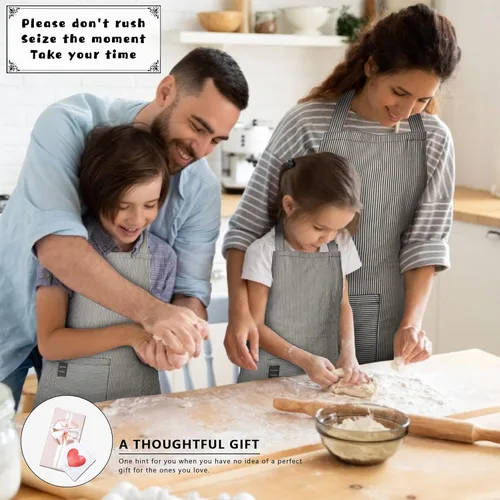 Miniatura 5 de Delantal para niños, babero de chef ajustable de algodón para niños pequeños con bolsillo, para niños de 2 a 5 años, niños y niñas