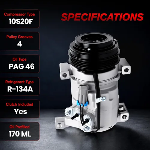 Miniatura 4 de Compresor de CA para Chevy/GMC modelo, 2000-2013 Silverado 1500, 01-13 Sierra 1500, 01-14 Tahoe, Suburban 1500, Yukon, Reemplazar 29002C 10364873
