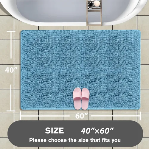 Miniatura 188 de Alfombra de baño pequeña de 12 x 18 pulgadas, lavable y absorbente, antideslizante, alfombra de baño de felpilla gruesa y suave para baño, ducha