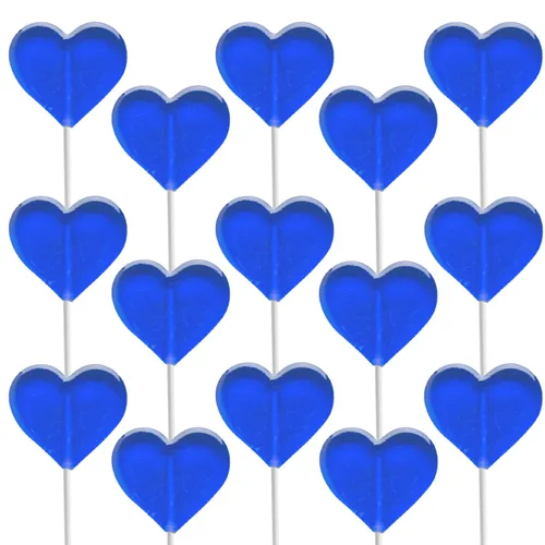 Miniatura 17 de Fruidles paletas mini con forma de corazón con sabor delicioso, envueltas individualmente, paleta de 0.18 oz (30 paletas, azul-frambuesa)