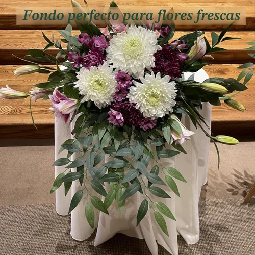 Miniatura 8 de 12 tallos de vegetación de ruscus italiano de seda artificial, hojas verdes, guirnaldas de vides, aerosol colgante para bricolaje, arco, boda, ramo