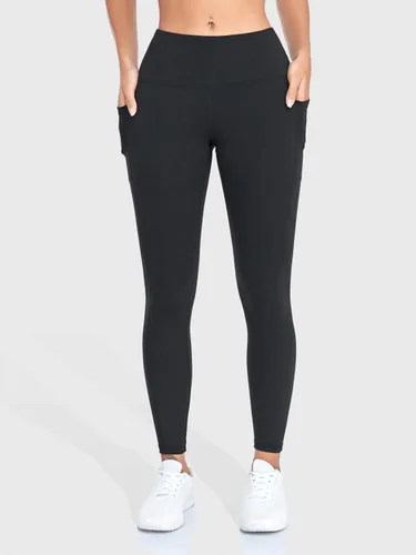 Miniatura 2 de IBL Leggings suaves para mujer con bolsillos de 27 pulgadas, pantalones de compresión de cintura alta para entrenamiento y yoga