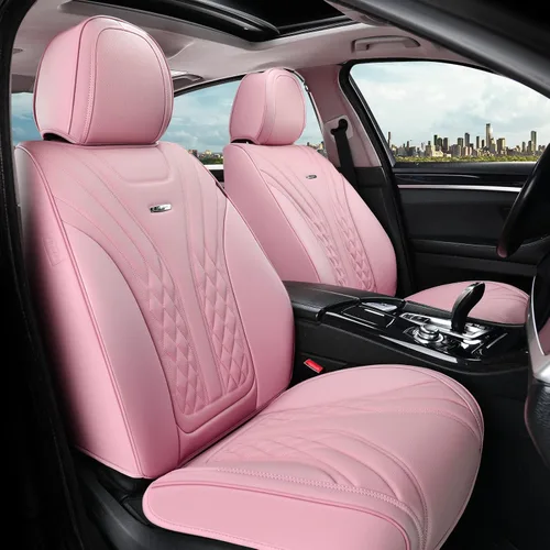 Miniatura 18 de Coverado - Juego completo de fundas de asiento delantero y trasero para automóvil, impermeable, piel de napa, protector, universal, para la mayoría